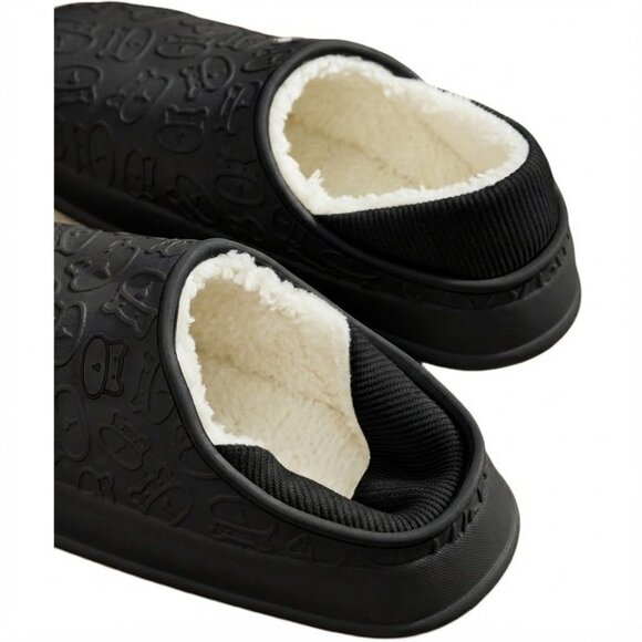 Men's Cozy Bear Embossed Clogs | Waterproof Warm Plush-Lined Winter - Picture 5 of 5